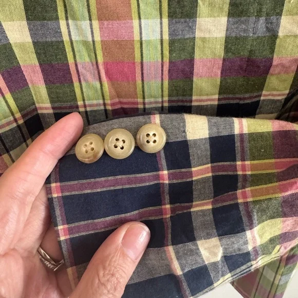 Ralph Lauren Plaid Blazer in Navy, Pink & Green - Picture 4 of 5